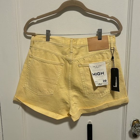 Rag and bone high rise yellow shorts NEW - Picture 3 of 5